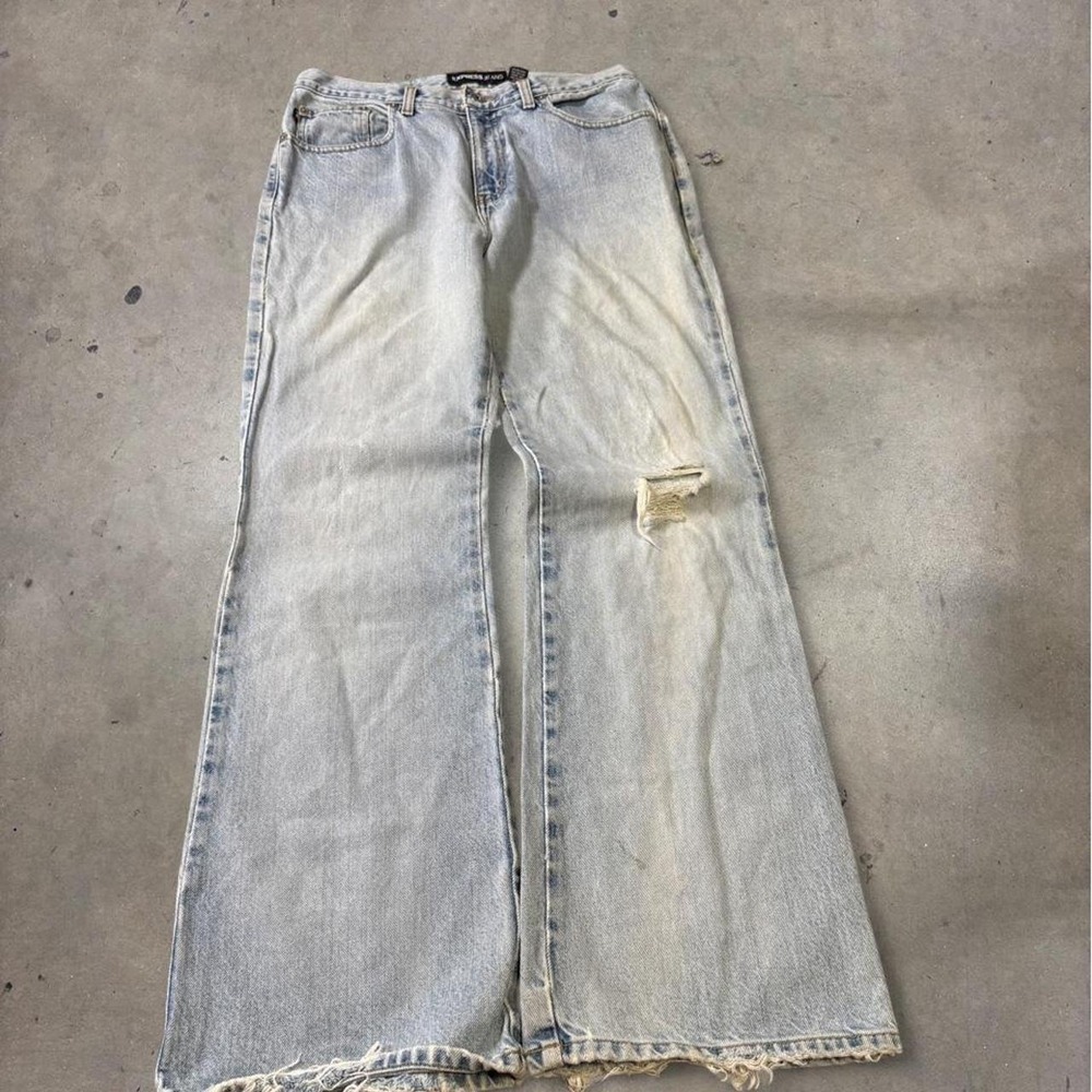 Express Jeans Womens 11/12 Extreme Flare Distressed Light Wash Y2K Denim 30x30